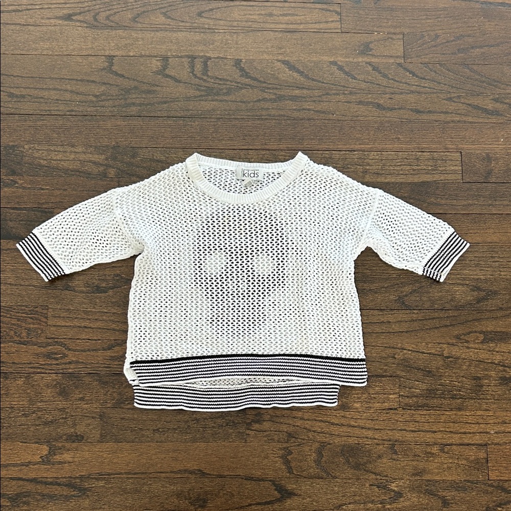 Autumn Cashmere Girls White and Black Skeleton Sweater Size 8